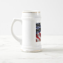 アメリカンホワイトレッドとブルーホワイト/金ゴールド22 oz Stein ビールジョッキ