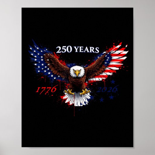 アメリカンホーク愛国旗250周年1776–2026 ポスター (正面)