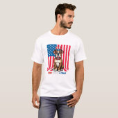 アメリカンボクサーレッドホワイト&ウーフ Tシャツ (正面フル)