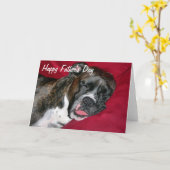 アメリカンボクサー、父の日（祝） カード (黄色い花)