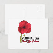 アメリカンポピー ポピー メモリアルデー ヴェテランズデー プライド ポストカード (正面/裏面)
