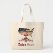 アメリカンポーランドルーツ、ポーランド ラージトートバッグ (正面)