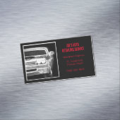 アメリカンマッスルカー白黒車の マグネット名刺 (インサイチュ)