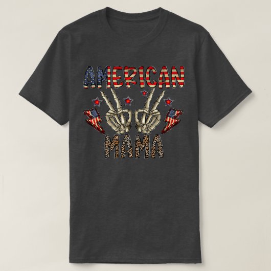 アメリカンママスケルトンハンドウェスタン7月ルの4th tシャツ (デザイン正面)