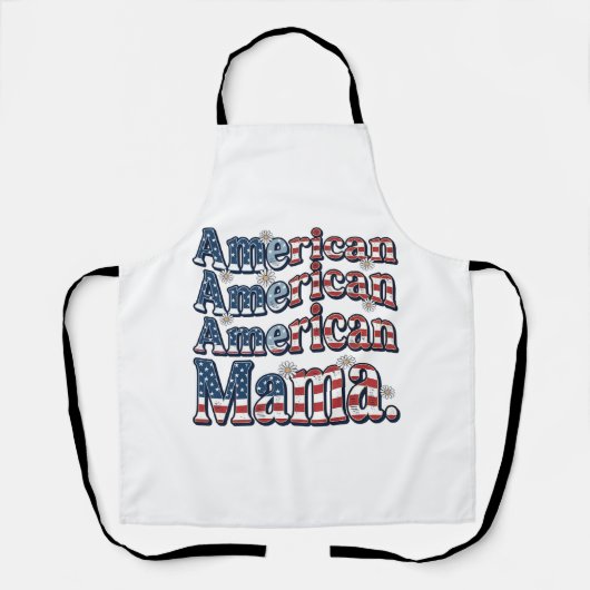 アメリカンママ愛国ビンテージ彫刻Tシャツデザイン エプロン (正面)