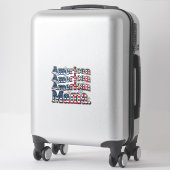 アメリカンママ愛国ビンテージ彫刻Tシャツデザイン シール (スーツケース)
