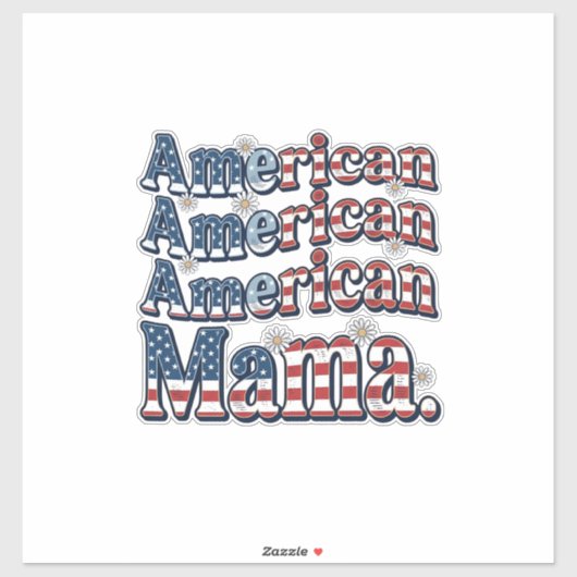 アメリカンママ愛国ビンテージ彫刻Tシャツデザイン シール (シート)