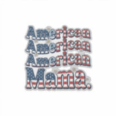 アメリカンママ愛国ビンテージ彫刻Tシャツデザイン シール (正面)