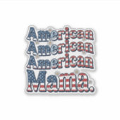 アメリカンママ愛国ビンテージ彫刻Tシャツデザイン シール (正面)