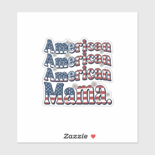 アメリカンママ愛国ビンテージ彫刻Tシャツデザイン シール (シート)