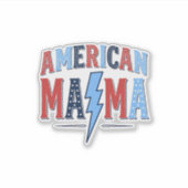 アメリカンママ愛国ビンテージ彫刻Tシャツデザイン シール (正面)