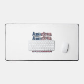 アメリカンママ愛国ビンテージ彫刻Tシャツデザイン デスクマット (キーボード&マウス)