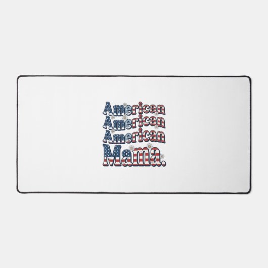 アメリカンママ愛国ビンテージ彫刻Tシャツデザイン デスクマット (正面)