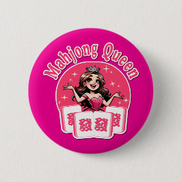 アメリカンマージャンクイーン ピンククラウン ミニ アート 缶バッジ