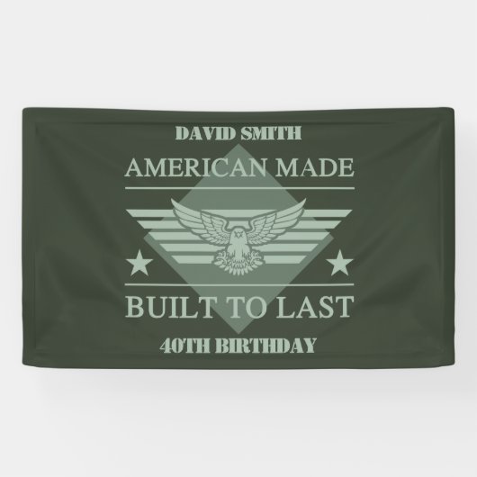 アメリカンメイド40歳の誕生日 横断幕 (横)