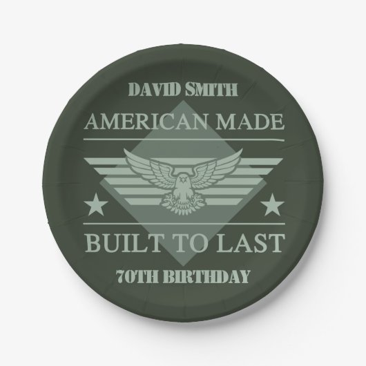 アメリカンメイド70誕生日 ペーパープレート (正面)