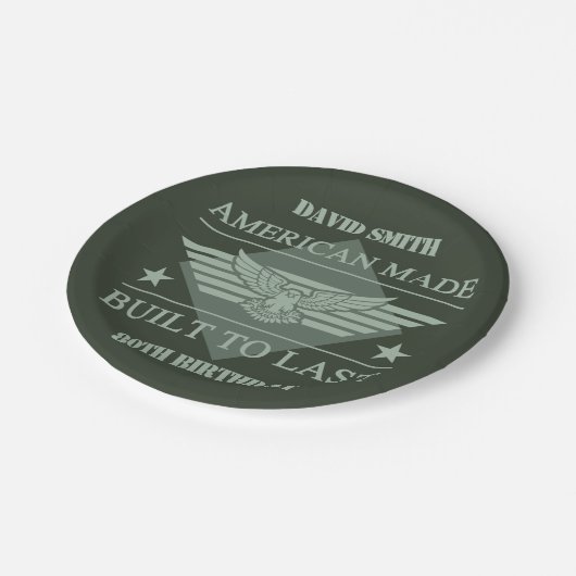 アメリカンメイド80誕生日 ペーパープレート (アングル)