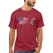 アメリカンモーターズ米国国旗のマッスルカーTシャツ
