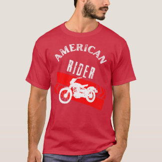 アメリカンライダーバイクヴィンテージバイクもしくは自転車に乗る人 Tシャツ