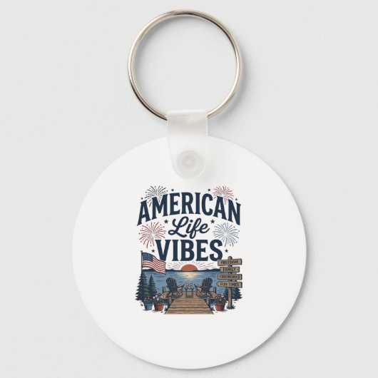 アメリカンライフの雰囲気愛国的な湖ベクターTシャツ_1 キーホルダー (正面)