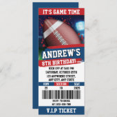 アメリカンラグビーチケット誕生日パーティーキッズ 招待状 (正面/裏面)