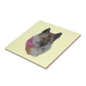 アメリカンレッドアキタドッグポートレートのリアリストアートタイル タイル (側面)