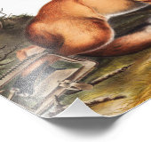 アメリカンレッドキツネ(バルペスフルヴス)イラストレーション フォトプリント (角)