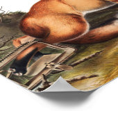 アメリカンレッドキツネ(バルペスフルヴス)イラストレーション ポスター (角)