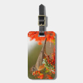 アメリカンロビンとピラカンサのポンメ ラゲッジタグ (正面縦)