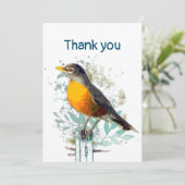 アメリカンロビンガーデン鳥の野生動物ありがとう カード (スタンド正面)