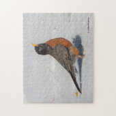 アメリカンロビン・イン・ザ・スノー ジグソーパズル (縦)