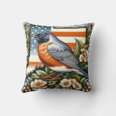 アメリカンロビン&マウンテンローレルフラワー州 クッション (裏面)