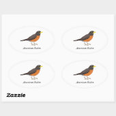 アメリカンロビン 楕円形シール (シート)