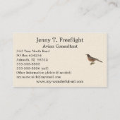 アメリカンロビン(Turdus migraatorius)ニューヨークの鳥 名刺 (裏面)