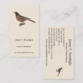 アメリカンロビン(Turdus migraatorius)ニューヨークの鳥 名刺 (正面/裏面)