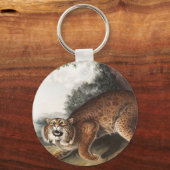 アメリカンワイルドキャットイラストレーション キーホルダー (正面)