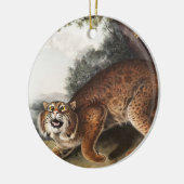 アメリカンワイルドキャットイラストレーション セラミックオーナメント (左)