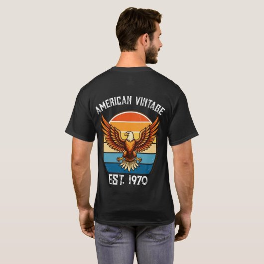 アメリカンヴィンテージ・イーグル・サンセット Est 1970 Tシャツ (裏面フル)