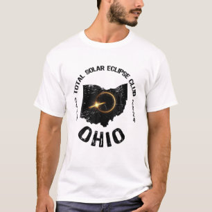 アメリカン太陽のトータルEclipseオハイオ2024レトロ州 Tシャツ