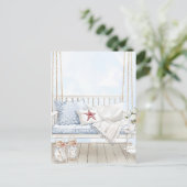 アメリカン水彩 愛国的な夏のポーチ ポストカード (スタンド正面)