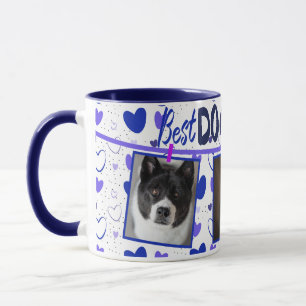 アメリカン秋田最高の犬パパエバーブルーハート マグカップ