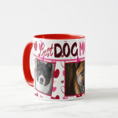 アメリカン秋田最高の犬マム・エバー赤いハート マグカップ (正面左)