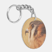 アメリカン絵画ケストレル – Bird Artオリジナル キーホルダー (正面左)