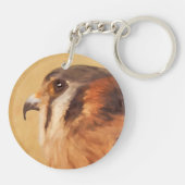 アメリカン絵画ケストレル – Bird Artオリジナル キーホルダー (裏面)