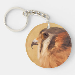 アメリカン絵画ケストレル – Bird Artオリジナル キーホルダー