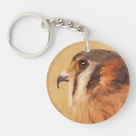 アメリカン絵画ケストレル – Bird Artオリジナル キーホルダー (正面)