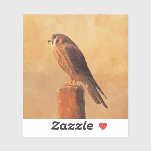 アメリカン絵画ケストレル – Bird Artオリジナル シール (シート)