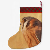アメリカン絵画ケストレル – Bird Artオリジナル スモールクリスマスストッキング (裏面)