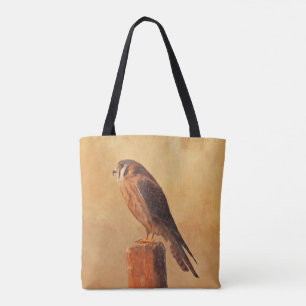 アメリカン絵画ケストレル – Bird Artオリジナル トートバッグ