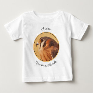 アメリカン絵画ケストレル – Bird Artオリジナル ベビーTシャツ